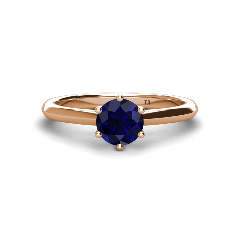 Maxine 6.00 mm Round Blue Sapphire Solitaire Engagement Ring 