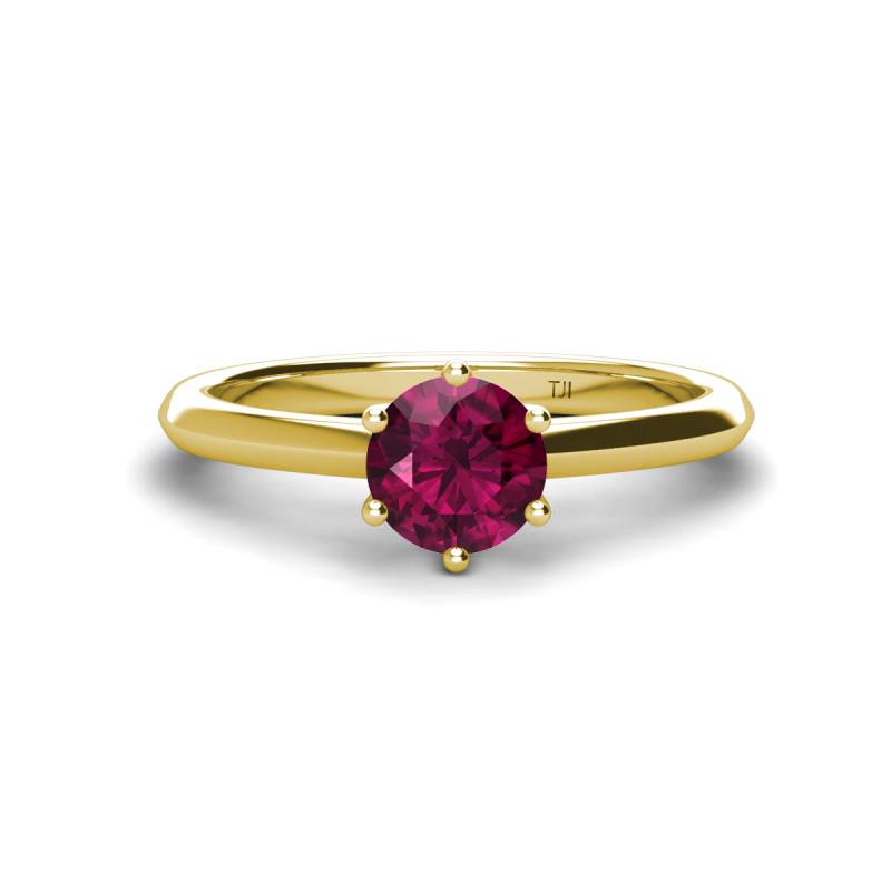 Maxine 6.50 mm Round Rhodolite Garnet Solitaire Engagement Ring 