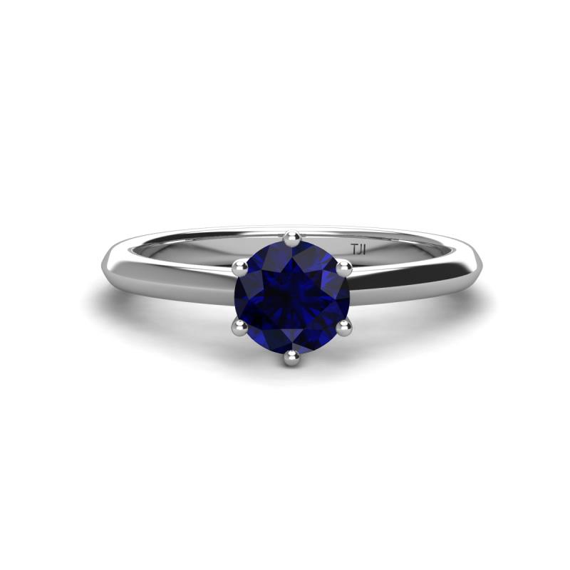 Maxine 6.00 mm Round Blue Sapphire Solitaire Engagement Ring 
