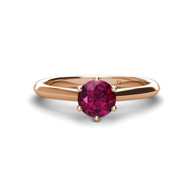 Maxine 6.50 mm Round Rhodolite Garnet Solitaire Engagement Ring 