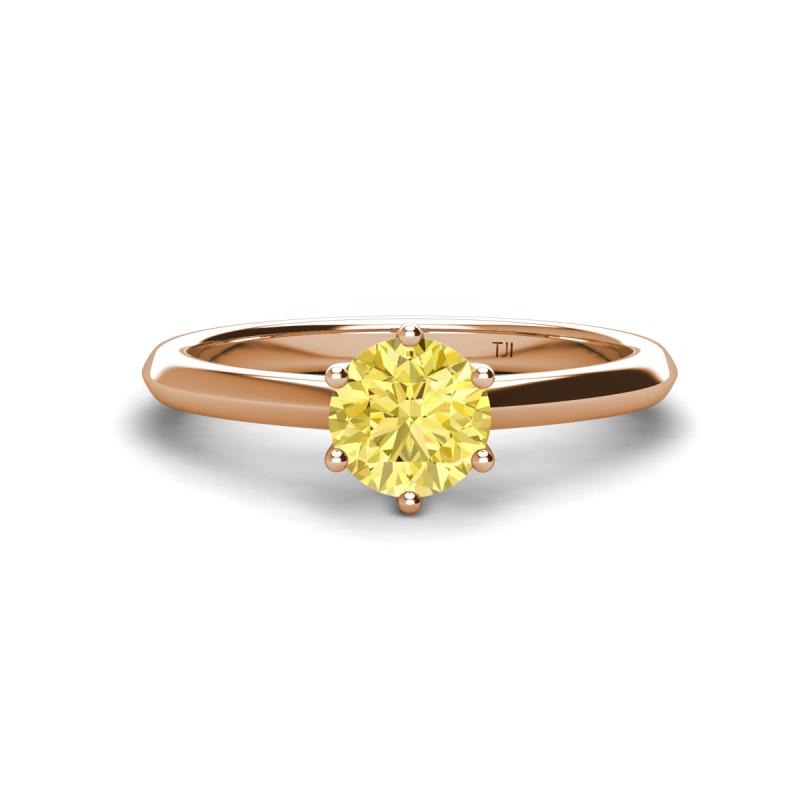 Maxine 6.00 mm Round Lab Created Yellow Sapphire Solitaire Engagement Ring 