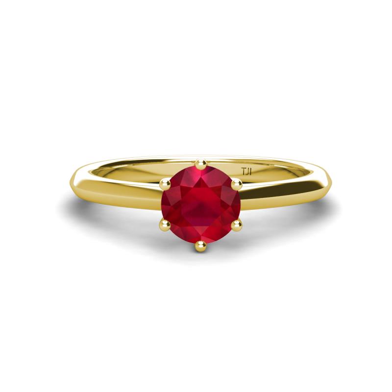 Maxine 6.00 mm Round Ruby Solitaire Engagement Ring 