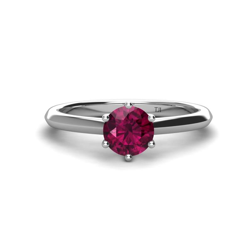 Maxine 6.50 mm Round Rhodolite Garnet Solitaire Engagement Ring 