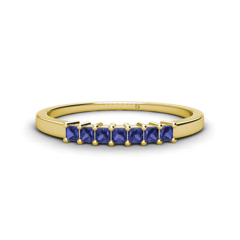 Erica 2.00 mm Princess Cut Iolite 7 Stone Wedding Band 