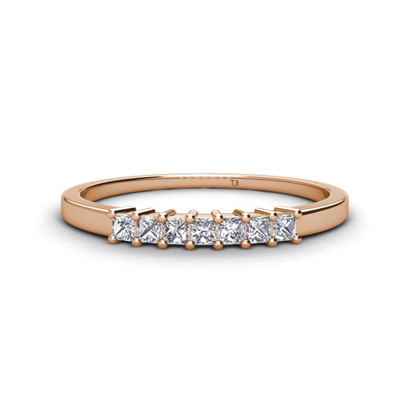 Erica 2.00 mm Princess Cut Forever One Moissanite 7 Stone Wedding Band 