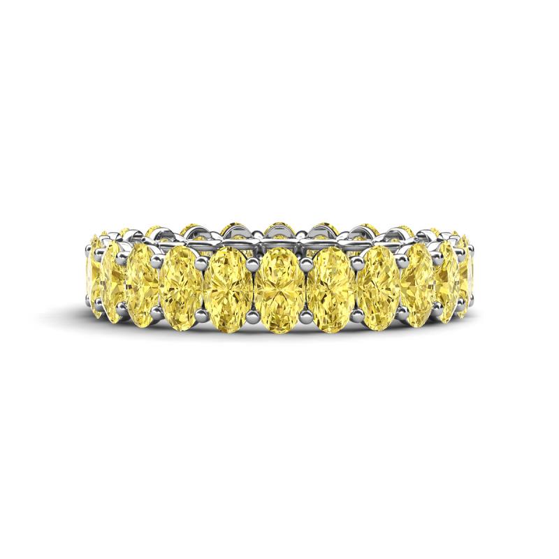 Amelia 5x3 mm Oval Shape Yellow Sapphire Side Gallery Work Eternity Band 