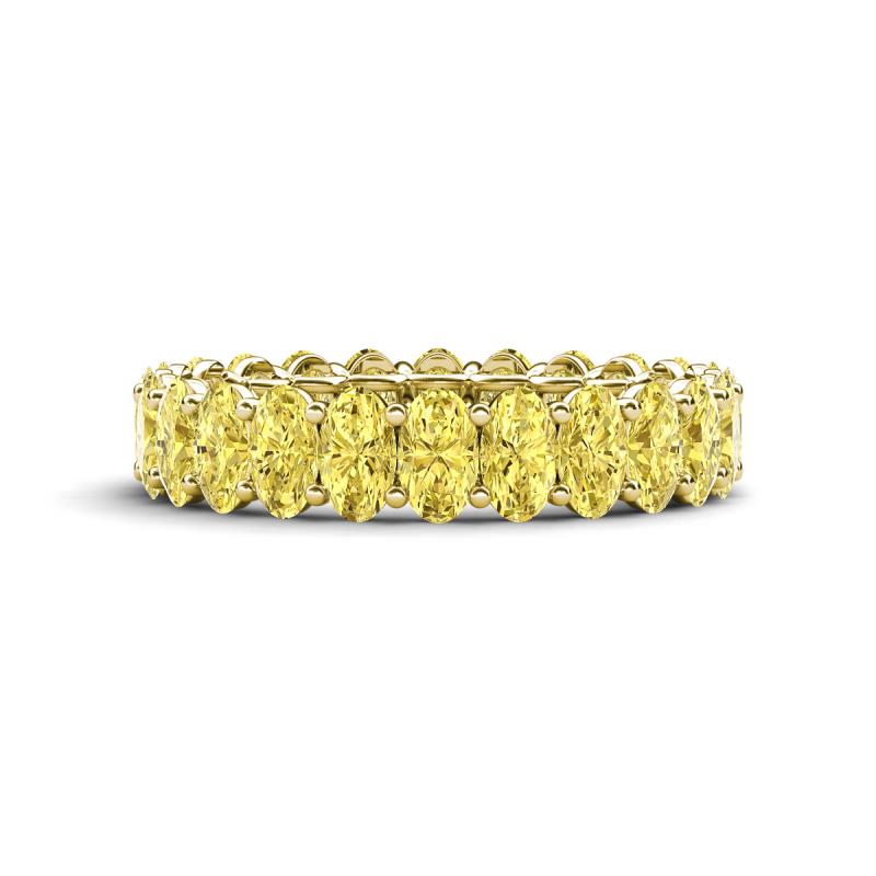 Amelia 5x3 mm Oval Shape Yellow Sapphire Side Gallery Work Eternity Band 