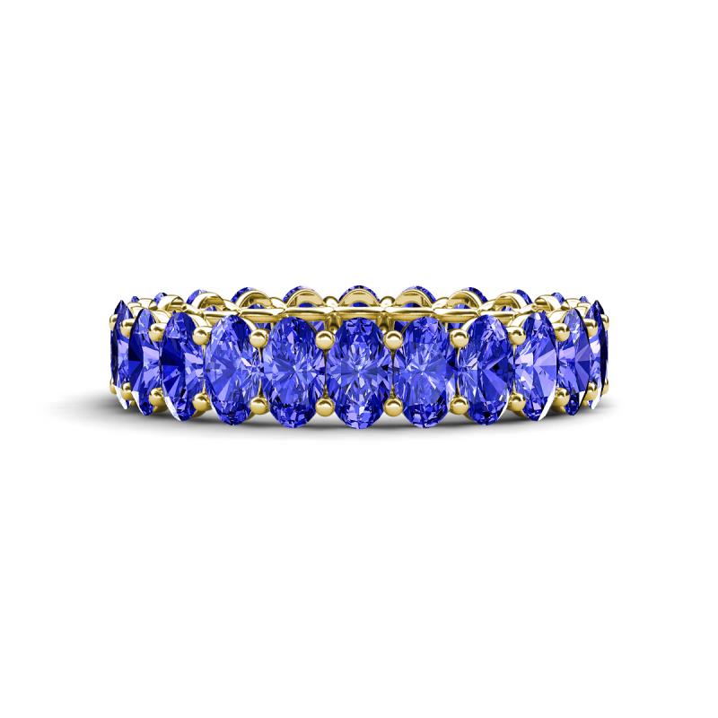 Amelia 5x3 mm Oval Shape Tanzanite Side Gallery Work Eternity Band 