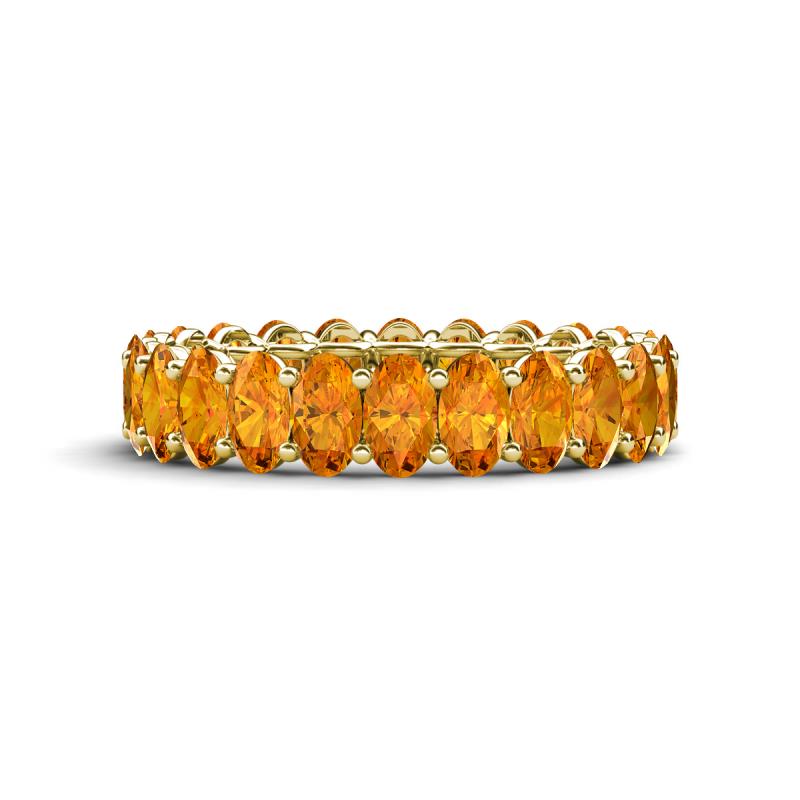 Amelia 5x3 mm Oval Shape Citrine Side Gallery Work Eternity Band 