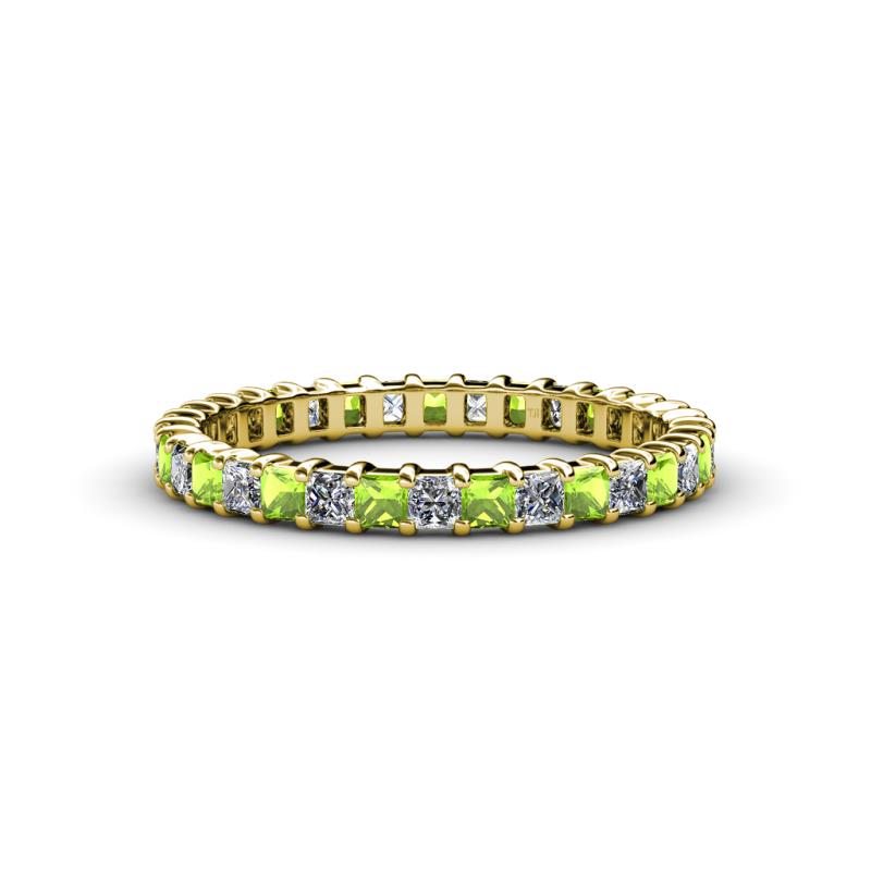 Allie 2.50 mm Princess Cut Peridot and Lab Grown Diamond Eternity Band 