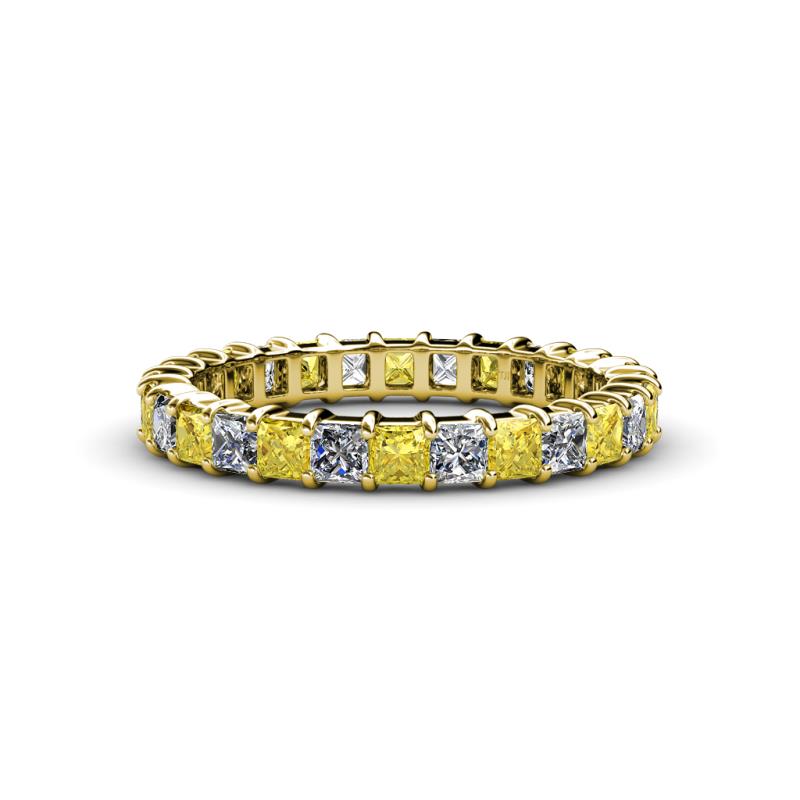 Allie 3.00 mm Princess Cut Yellow Sapphire and Lab Grown Diamond Eternity Band 