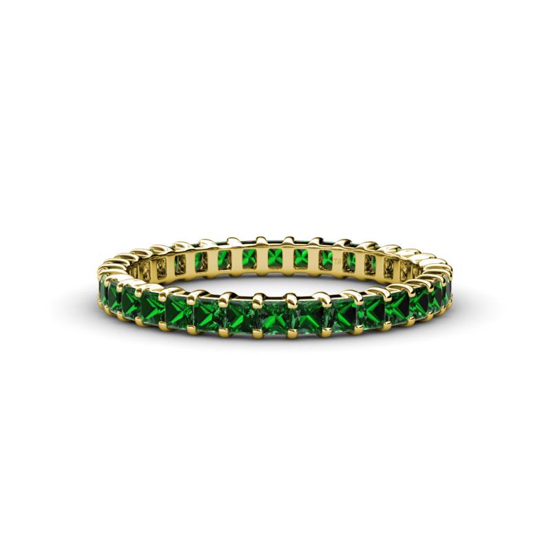 Allie 2.50 mm Princess Cut Lab Created Emerald Eternity Band 