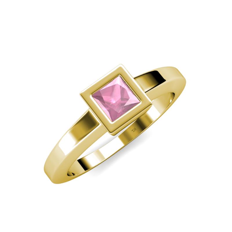 Ian 0.90 ct Princess Cut Pink Tourmaline Solitaire Ring 