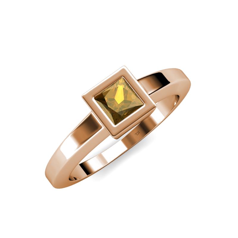 Ian 1.00 ct Princess Cut Citrine Solitaire Ring 
