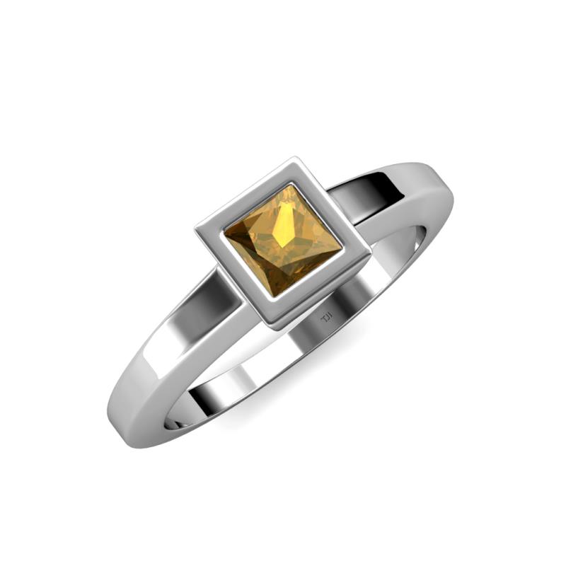 Ian 1.00 ct Princess Cut Citrine Solitaire Ring 
