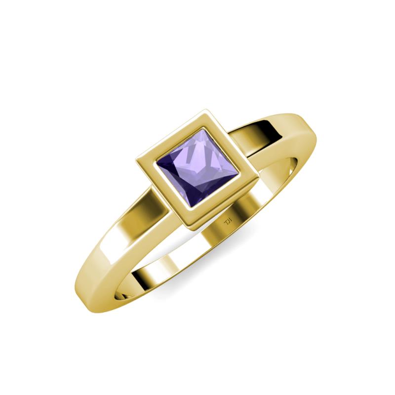 Ian 0.85 ct Princess Cut Iolite Solitaire Ring 