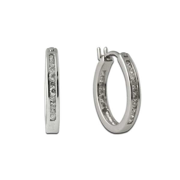 Diamond Hoop Earrings 