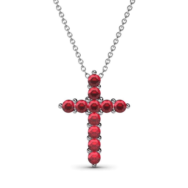 Abella Ruby Cross Pendant 