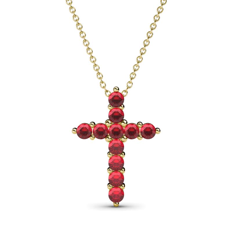 Abella Ruby Cross Pendant 