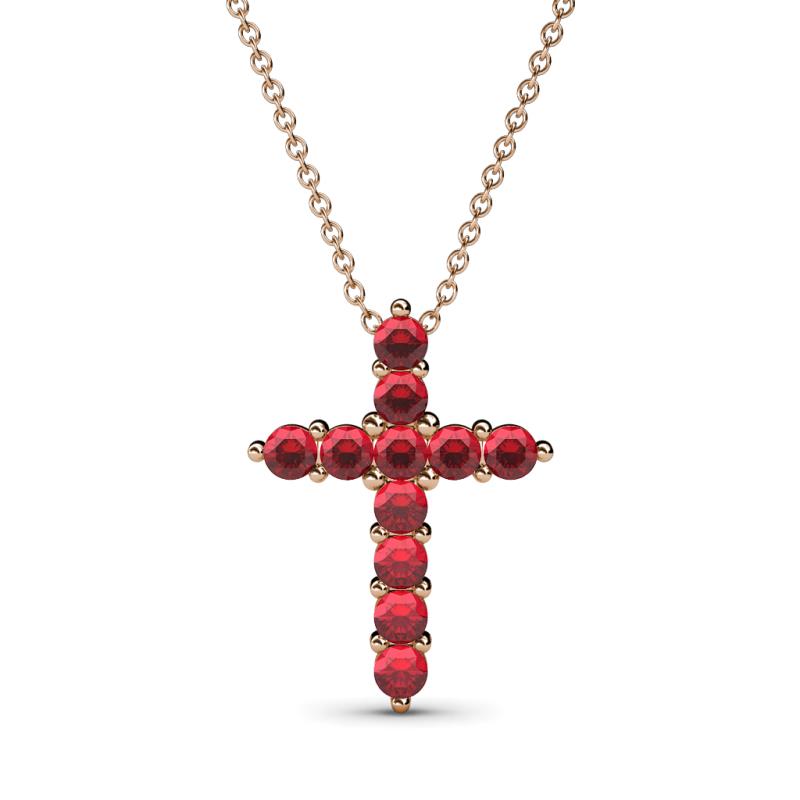 Abella Ruby Cross Pendant 