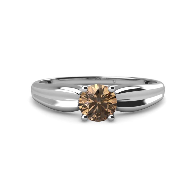 Kelila 6.50 mm Round Smoky Quartz Solitaire Engagement Ring 