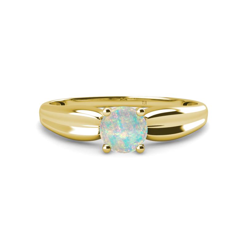 Kelila 6.00 mm Round Opal Solitaire Engagement Ring 
