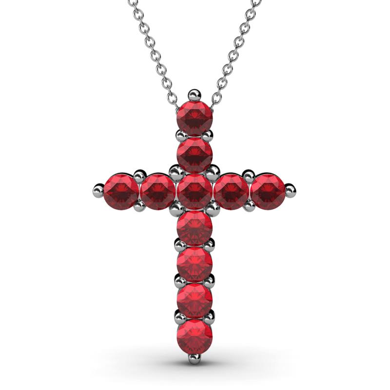 Abella Ruby Cross Pendant 