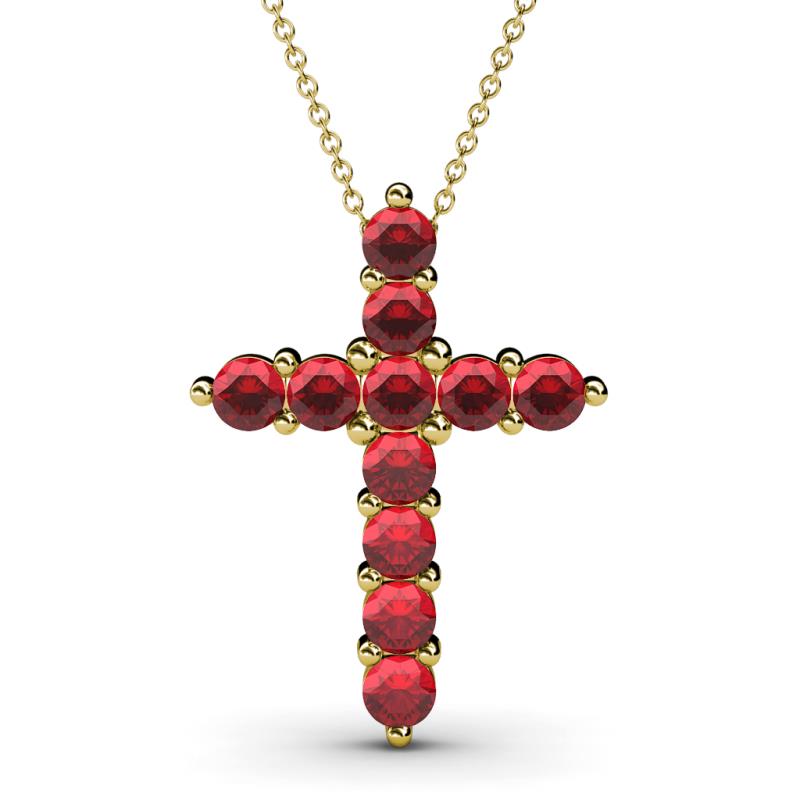 Abella Ruby Cross Pendant 