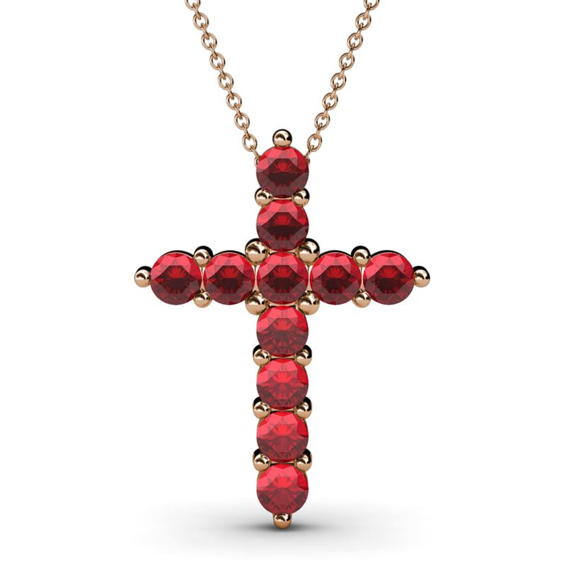 Abella Ruby Cross Pendant 