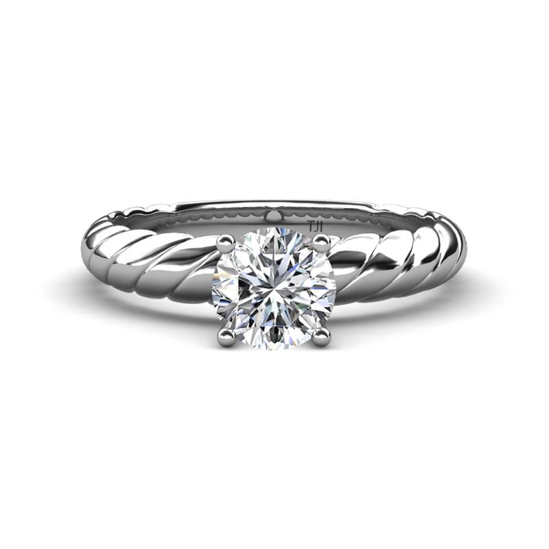 Eudora Classic 6.50 mm Round Forever Brilliant Moissanite Solitaire Engagement Ring 