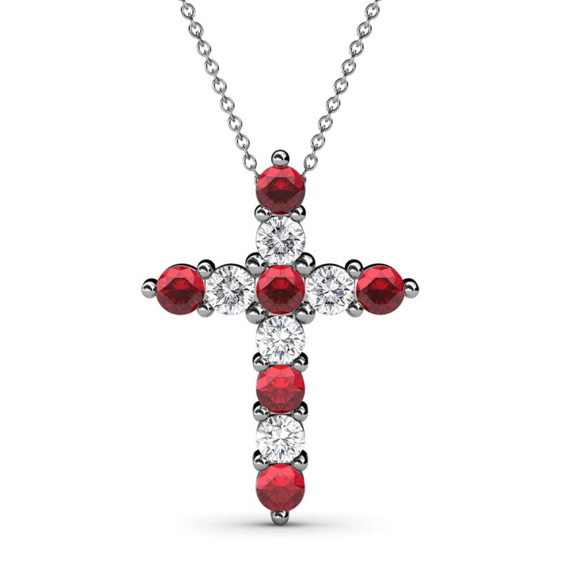 Abella Ruby and Diamond Cross Pendant 