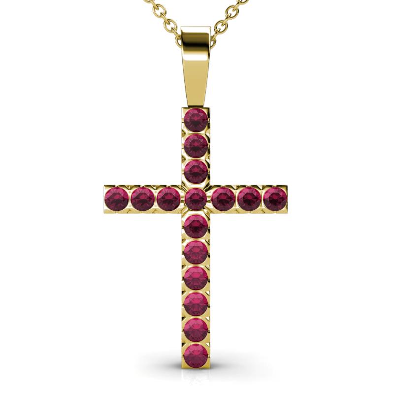 Aja Ruby Cross Pendant 
