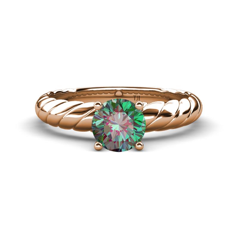 Eudora Classic 6.00 mm Round Lab Created Alexandrite Solitaire Engagement Ring 