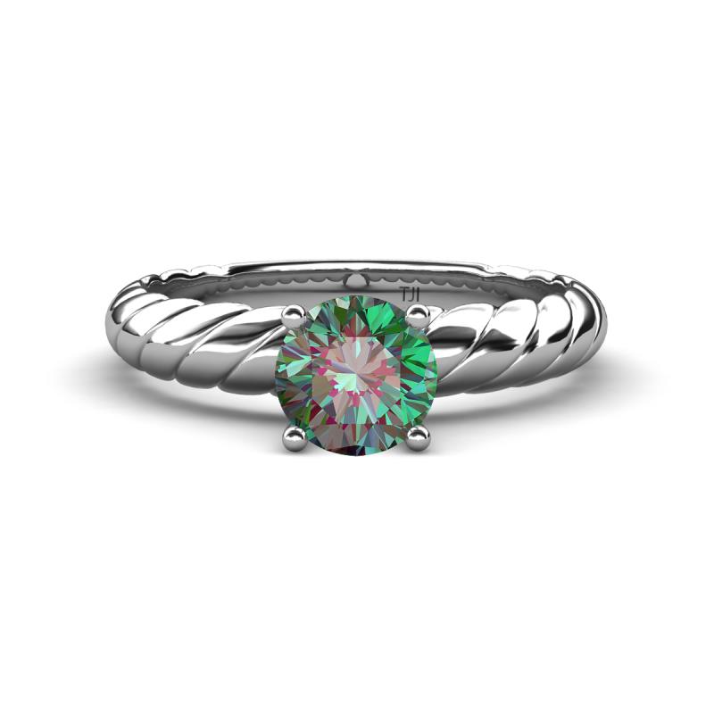 Eudora Classic 6.00 mm Round Lab Created Alexandrite Solitaire Engagement Ring 