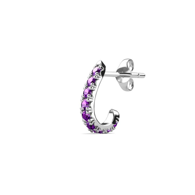 Zena 0.15 ctw Amethyst (1.80 mm) Single Half Hoop Huggie Earring 