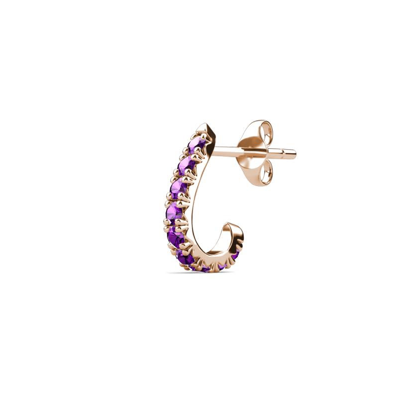 Zena 0.15 ctw Amethyst (1.80 mm) Single Half Hoop Huggie Earring 