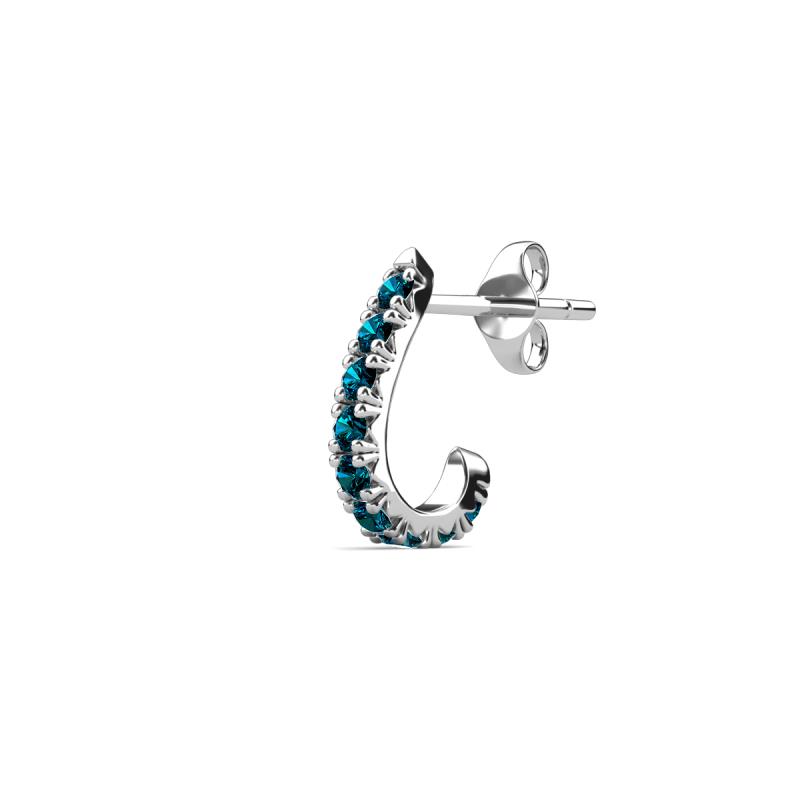 Zena 0.27 ctw Blue Diamond (1.80 mm) Single Half Hoop Huggie Earring 