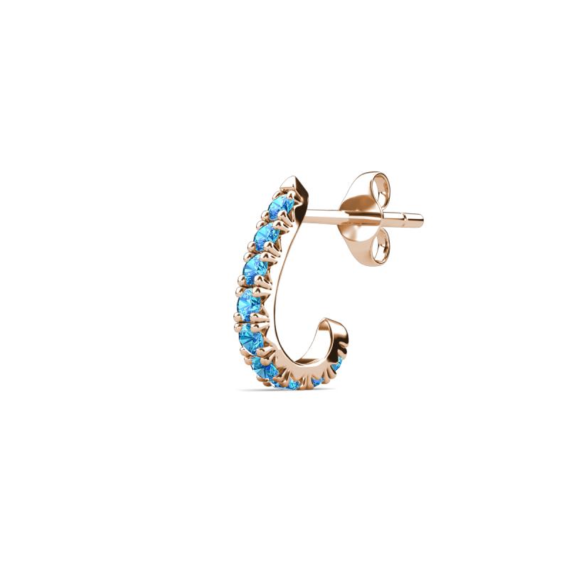 Zena 0.16 ctw Blue Topaz (1.80 mm) Single Half Hoop Huggie Earring 