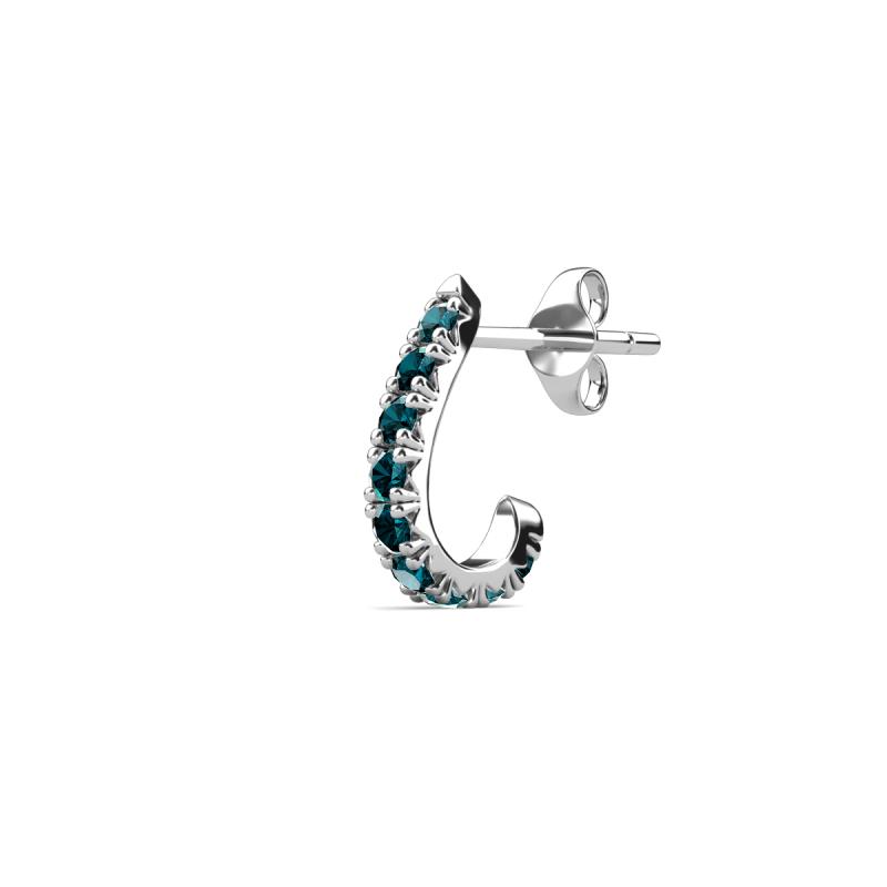 Zena 0.18 ctw London Blue Topaz (1.80 mm) Single Half Hoop Huggie Earring 