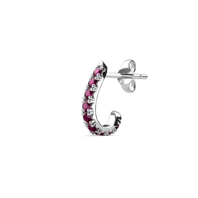 Zena 0.24 ctw Rhodolite Garnet (1.80 mm) Single Half Hoop Huggie Earring 