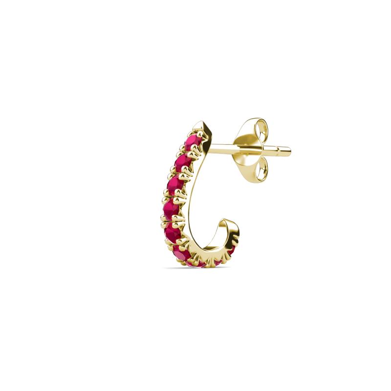 Zena 0.23 ctw Ruby (1.80 mm) Single Half Hoop Huggie Earring 