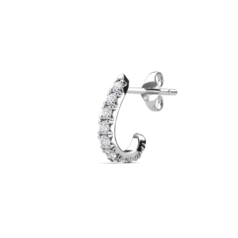 Zena 0.23 ctw White Sapphire (1.80 mm) Single Half Hoop Huggie Earring 