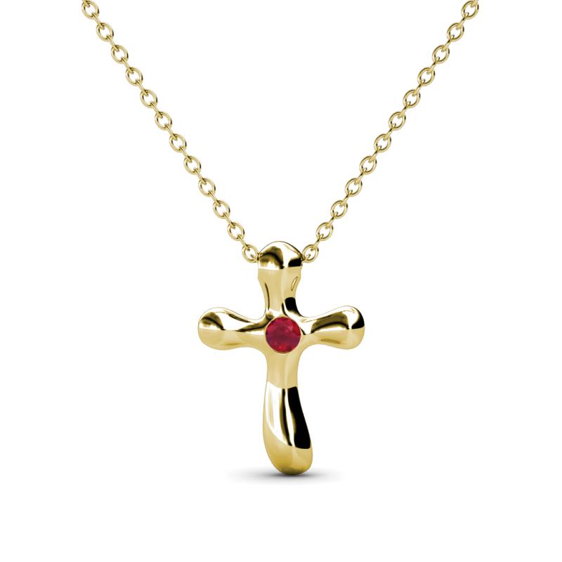 Edena Petite Ruby Cross Pendant 