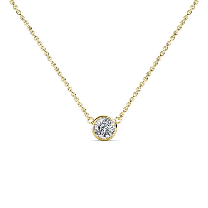 Merilyn 4.00 mm Round Diamond Bezel Set Solitaire Pendant 