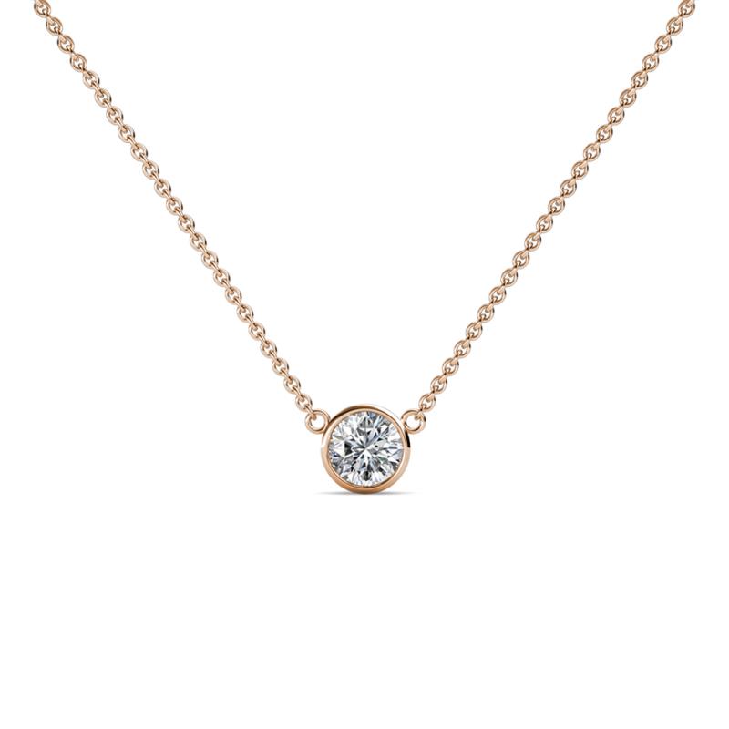 Merilyn 4.00 mm Round Diamond Bezel Set Solitaire Pendant 