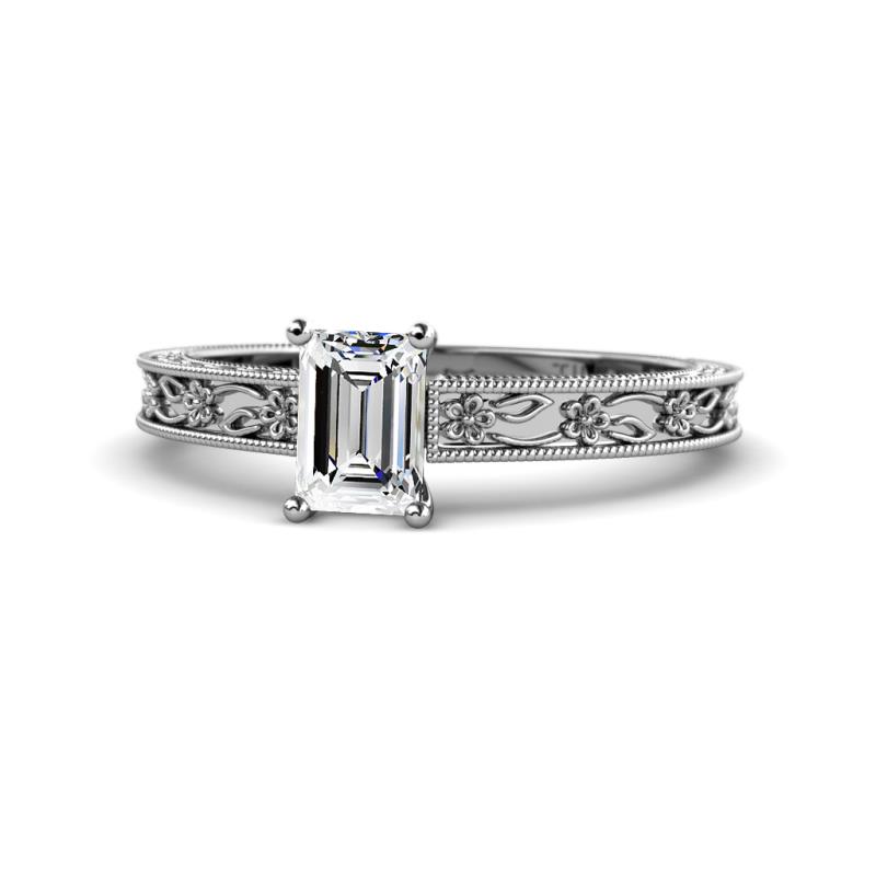 Florie Classic 1.00 ct IGI Certified Lab Grown Diamond Emerald Cut (7x5 mm) Solitaire Engagement Ring 