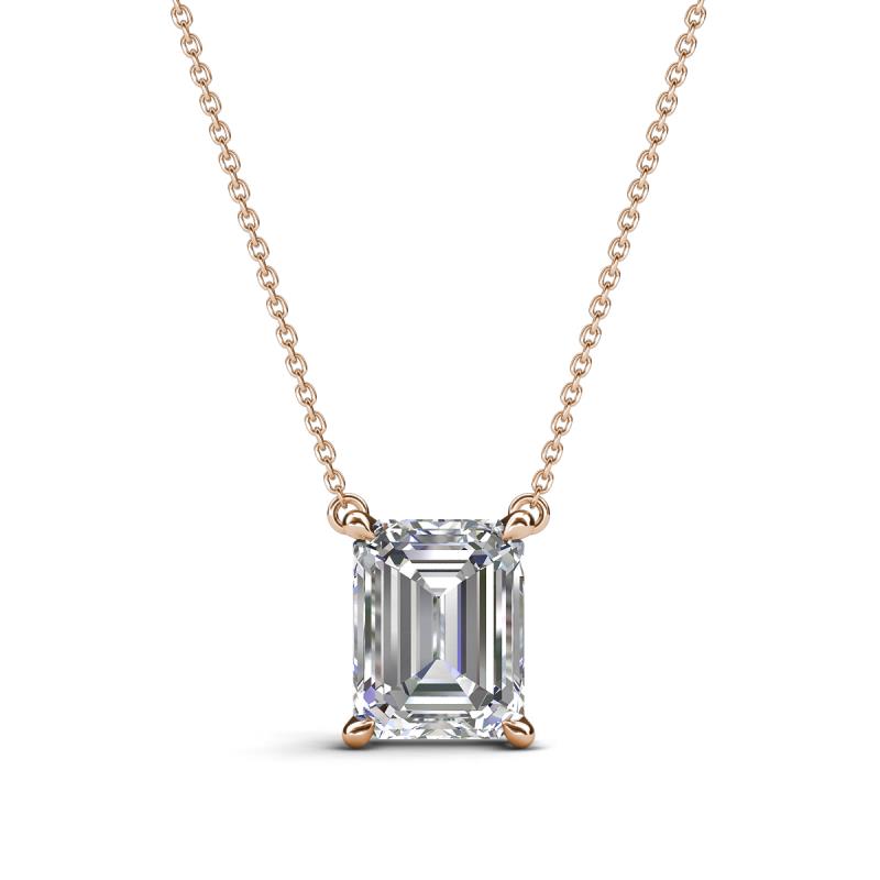 Athena 1.80 ct Moissanite Emerald Shape (9x7 mm) Solitaire Pendant Necklace 