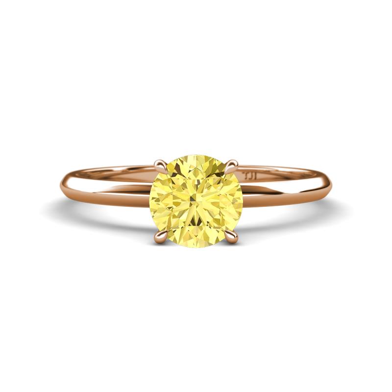 Elodie 6.00 mm Round Lab Created Yellow Sapphire Solitaire Engagement Ring 