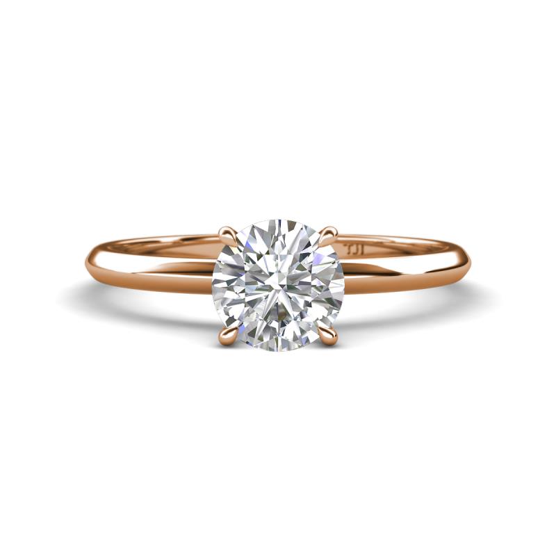Elodie 6.50 mm Round Forever One Moissanite Solitaire Engagement Ring 