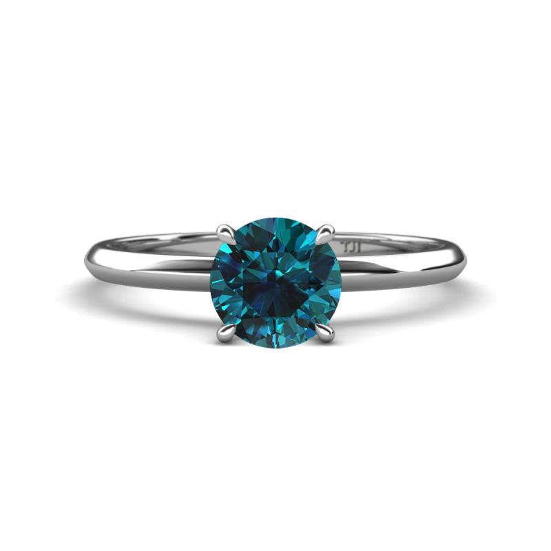 Elodie 6.00 mm Round Blue Diamond Solitaire Engagement Ring 